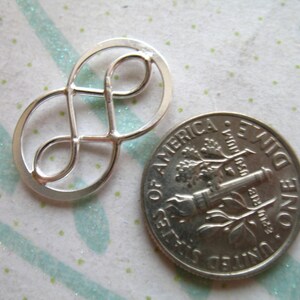 1-10 pcs, DOUBLE INFINITY Charm Pendant Link Connector, Vermeil or Sterling Silver, 20x11 mm, Small, love bridesmaids n31s solo image 4