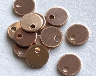 Rose Gold Filled Blanks: 6mm Round Metal Stamping Tags (2-50 pcs)