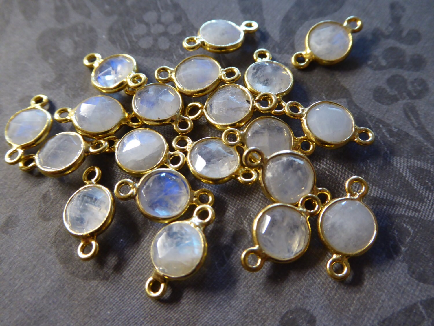 125 pcs / MOONSTONE Gemstone Connector Link Pendant Charm / Etsy