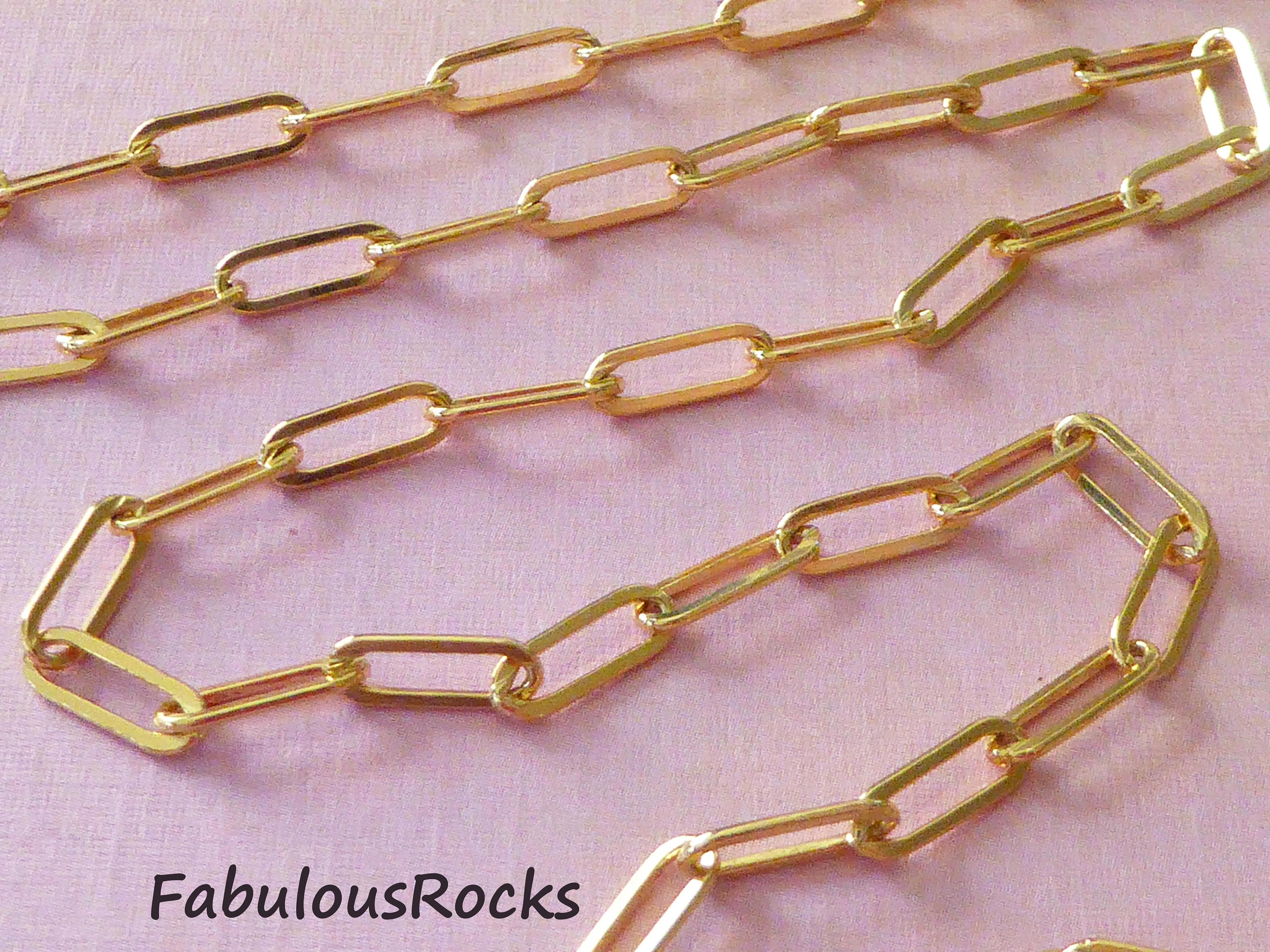 Collana Catena Fermacarte In Argento O Oro Placcato – Lunghezza 18+3 Pollici, Crystal Avenue, Nuova Con Etichette