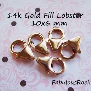 10x6 mm Trigger Clasp, Gold Lobster Clasp Lobster Claw Clasps Bulk Findings, 14k Gold Fill Findings Wholesale solo fc.m lc.1