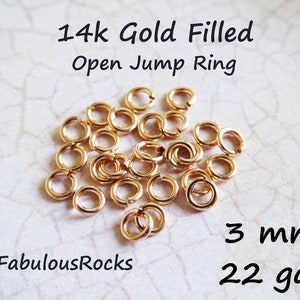 3 mm Jump Rings Jumprings  22 gauge 14k Gold Fill Open Jump Rings, Wholesale Jewelry Findings to Finish Delicate Petite Chains  jr3