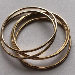 Gold Stack Ring, Knuckle Ring, Skinny Stackable Ring, Hammered Ring Stacking Ring Midi Ring Layering Rings / 14k Gold Fill / sr1-5