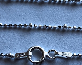Sterling Silver Satellite Ball Chain, Finished Necklace (16 inch)