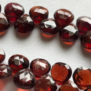 2-12 pcs, GARNET Beads Heart Briolettes, Faceted /  7-9 mm, Luxe AAA / Merlot Burgundy Red Garnet, Mozambique Garnet, January birthstone 79