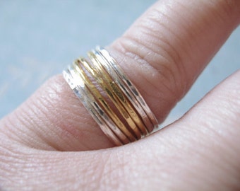 Bague Stack Ring Knuckle Gold Knuckle Stack Bague Midi Bague Skinny / Bague 1-20, Argent Sterling ou Remplissage en or 14 carats / Bague minimale, artisan biologique, sr1