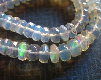 AAA Ethiopian Opal Rondelle Beads: White Welo Opal (3.5-4.5 mm)