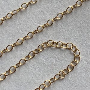 1-200 feet, 14k Gold Filled Chain Bulk, 1.3 mm Round or 1.5 mm Flat Cable Necklace Chain Wholesale Unfinished Bulk Footage Chain s1 sgf50