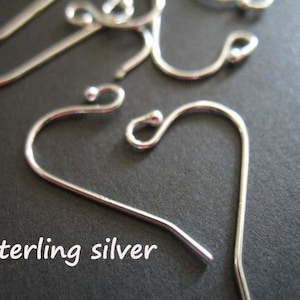 1-100 pairs, Sterling Silver French Hook Earrings Ear Wires Earwires, Single Ball Classic Basic  21x12 mm, wholesale hp solo fhe.sb