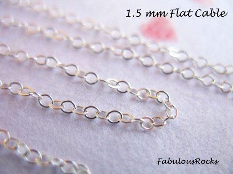 Round Cable Chain by the foot Wholesale, 925 Sterling Silver Cable Chain Bulk, 2x1.5 mm, ss s68 hp image 5