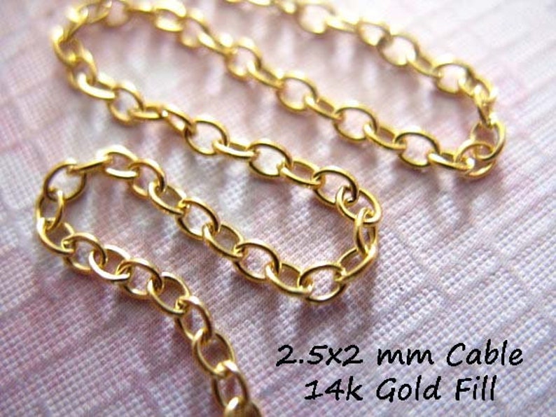 14kt 14k Gold Filled Chain Bulk / by the Foot 2.5x2 Mm Heavy Etsy