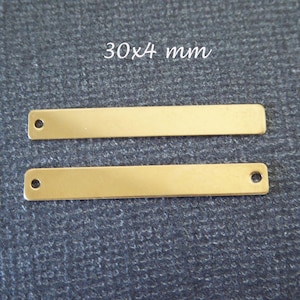 14k Gold Filled Bar Anhänger: Metall Stanzrohling (30 x 4 mm) Bild 1