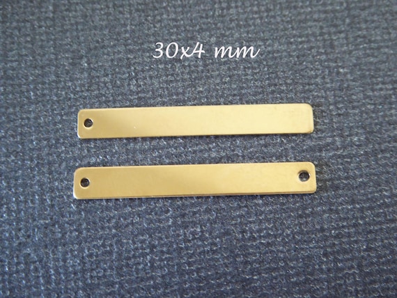 14k Gold Filled Bar Charm Pendant: Metal Stamping Blank (30x4 mm)
