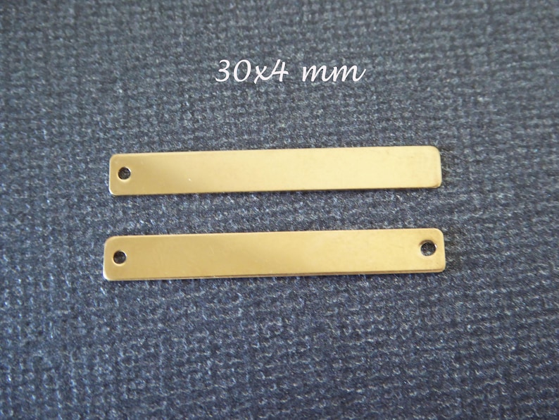 14k Gold Filled Bar Anhänger: Metall Stanzrohling (30 x 4 mm) Bild 1