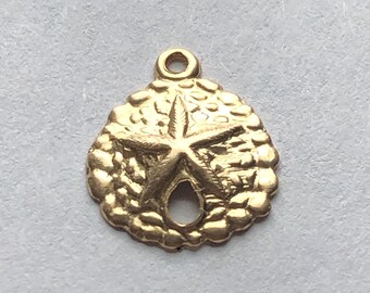 14k Gold Filled Sand Dollar Charm Anhänger, Hochzeitsschmuck (9 mm)