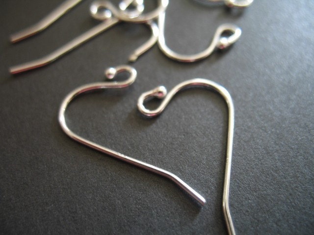 Sterling Silver Hammered Round French Hook Earring Wires With Lock – 925 Silver, #97171