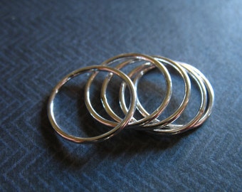 1-10 pcs, Sterling Silver Circle Eternity Infinity Rings Links Connectors / 1" inch, 25 mm, Geometric Geo Circle, n25 solo