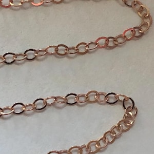 1-100 feet, ROSE Gold Chain Bulk, Flat Cable Necklace Chain, 14k Rose Gold Fill, 1.6 mm UPGRADE chain / wholesale ssgf sgf20 solo