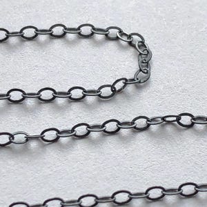 Oxidized Sterling Silver Chain 2 x 1.5 mm / 925 Sterling Silver Bulk Chain / antique dainty vintage delicate wholesale ss S88..ox
