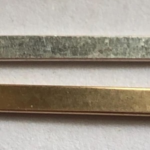 Bar Charm Pendant Link, Rectangle Bar Blank, 26.5x2.2 mm, 5 10 25 50 pcs, Sterling Silver or Gold Filled, 2hp wf