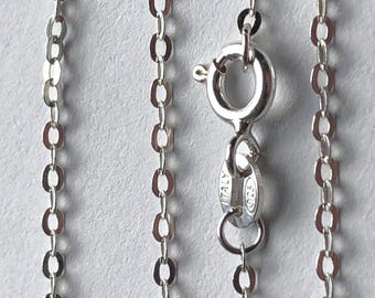 Sterling Silver Flat Cable Chain Necklace: Finished Jewelry Chain (14-36 inch)