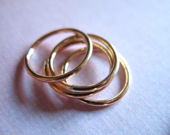 Gold Filled Above Knuckle Stacking Midi Rings, choose stack, choose number of rings, Gold Band Ring, Gold Ring, plain sr1