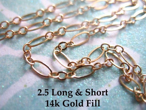 1-100 Feet, Gold Fill Necklace Chain Bulk, 4.5x3 Mm Flat Cable