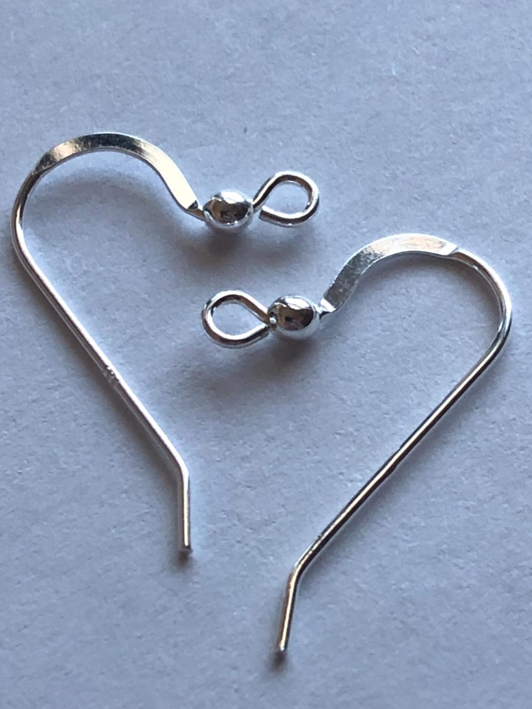 Sterling Silver 925 Hammered Round French Hook Ear Wires With Lock – #97171