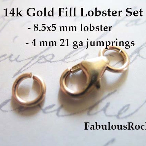 1-50 Sets  Gold Lobster Clasp, 14k Gold Filled Lobster Claw Clasps,Trigger Clasps Wholesale Jewelry Supplies, 12.5x5 mm / fc.s solo lc.1