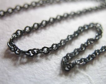 Sterling Silver Chain, Oxidized, 3 ft feet, 2.5x1.8 mm, heavy strong, Designer Stringing Cable.. SS..S205. ox..bcclaspchains..