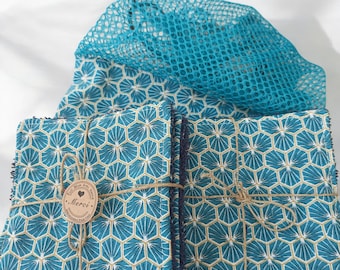 Kit zéro déchet salle de bain - lingettes lavables+ filet-routine écologique facile