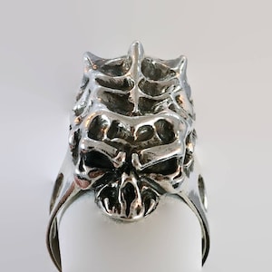 Skull Ring Vintage Sterling Silver Alien  - Size 10.5