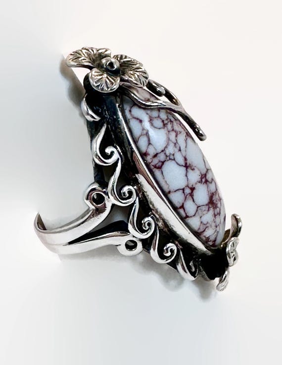 Statement Ring, Wild Horse Turquoise, Sterling Si… - image 5
