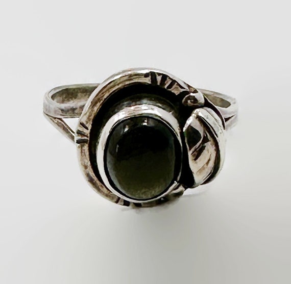 Obsidian Ring, Black Stone, Navajo, Native Americ… - image 2