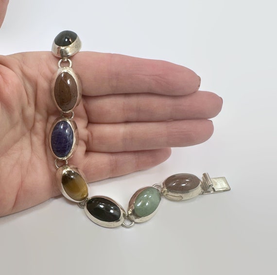 Mixed Stone Bracelet, Sodalite, Jasper, Tiger Eye… - image 2