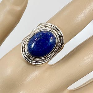 Lapis Ring, Lazuli Lazuli, Sterling Silver, Vintage Ring, Size 7, Blue Stone, NOS, Blue Ring, Ethnic Style