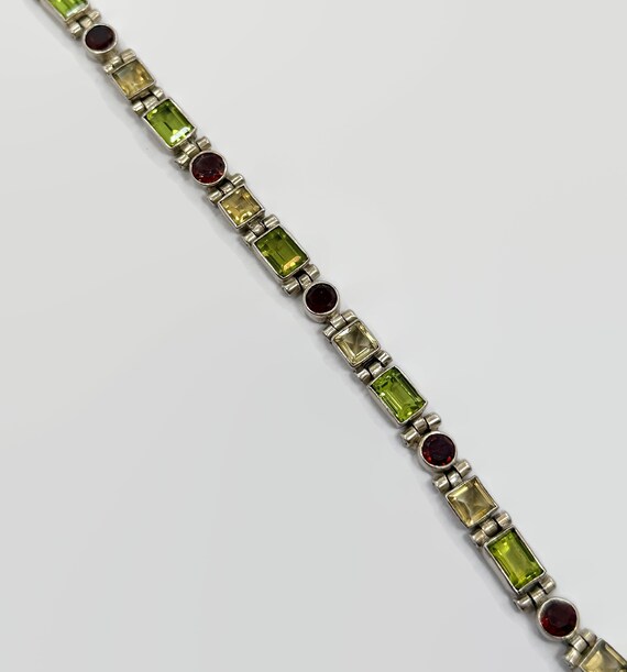 Gemstone Bracelet, Citrine, Garnet, Peridot, Ster… - image 6