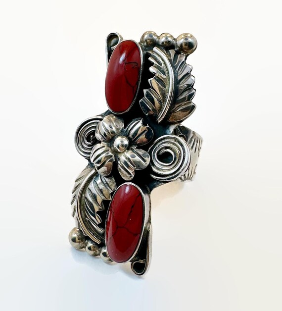 Red Jasper Ring, Esperanza, Silver, Signed, Mexic… - image 3