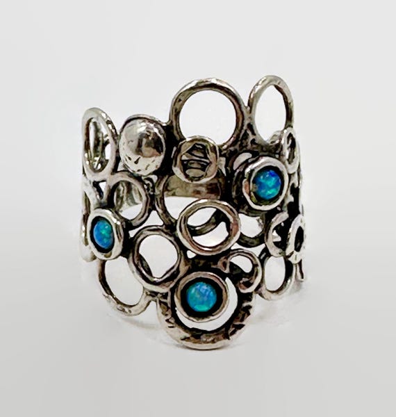 Opal Ring, Sterling Silver, Modern, Contemporary,… - image 2