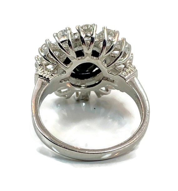 Black Onyx Ring, Quartz, Sterling Silver, Vintage… - image 4