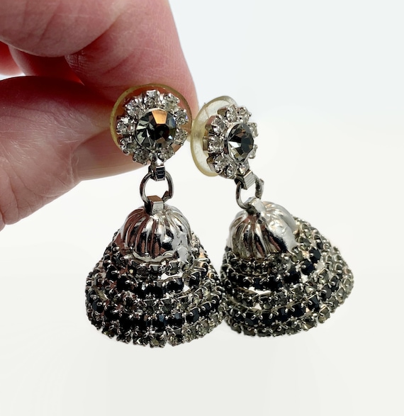Rhinestone Earrings, Unique, Bell Shaped, Prong S… - image 2