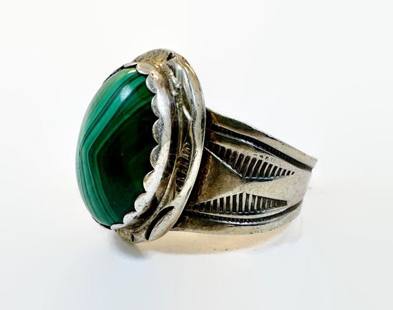 Malachite Ring, Sterling Silver, Native American,… - image 3