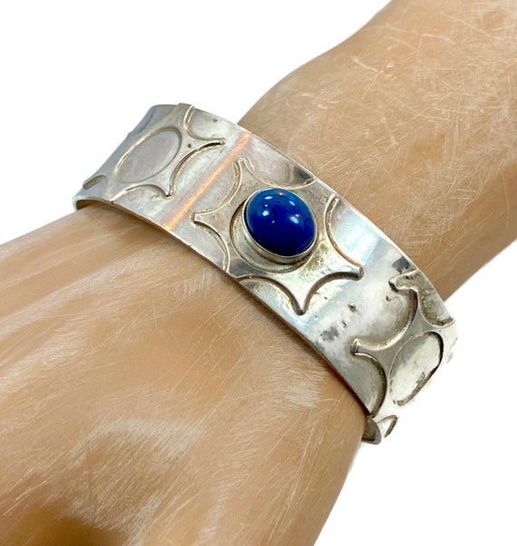 Blue Lapis Cuff, Handcrafted, Blue Lazuli Stone, … - image 3