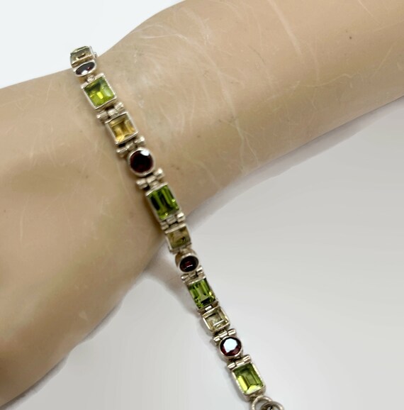 Gemstone Bracelet, Citrine, Garnet, Peridot, Ster… - image 3