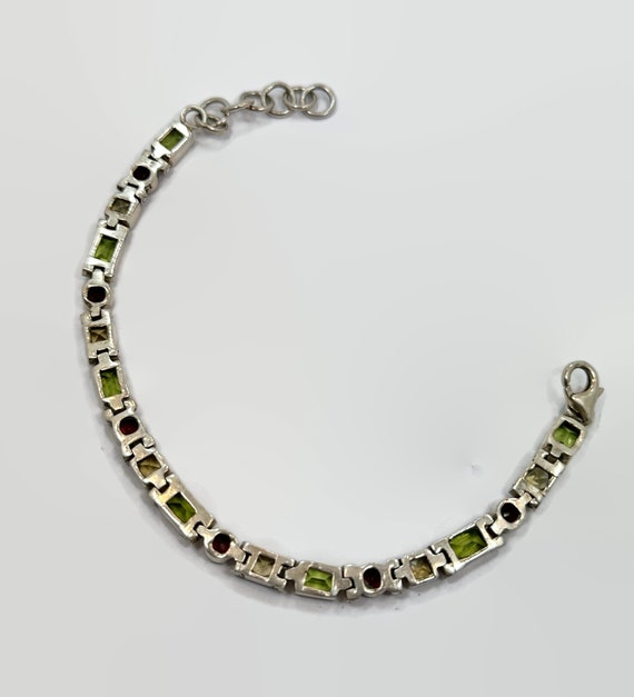 Gemstone Bracelet, Citrine, Garnet, Peridot, Ster… - image 5