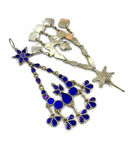 Blue Earrings, Afghan, Kuchi, Middle Eastern, 5 1… - image 3