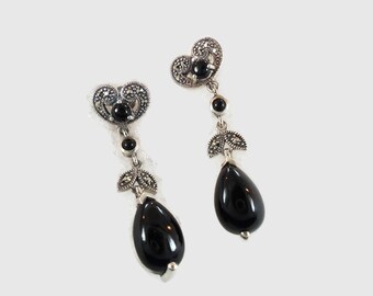 Boucles D'oreilles En Argent 925 Avec Larimar (Pectolite) Bleu - Fait Main - Pierre Naturelle Des Caraïbes - Modèle E437