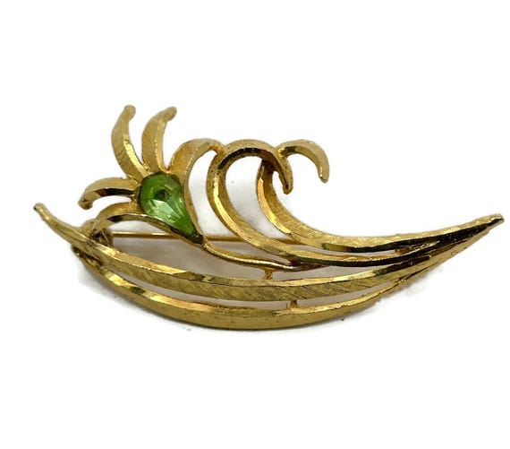 NYJEWEL Tiffany & Co. Italy 18k Yellow Gold Leaf Ribbon Pin