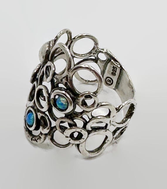 Opal Ring, Sterling Silver, Modern, Contemporary,… - image 3