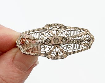 Broche Plaque Vintage Années 30 - Bijou Ancien Occasion - Style Art Déco